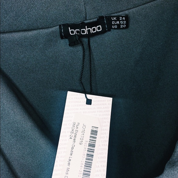 NWT Off Shoulder Double Layer Hi Low Midi Dress - Picture 4 of 5